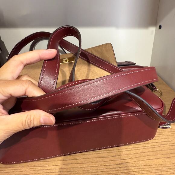 Coach Etta Small Flap Shoulder Bag CCV63 smooth leather/Im/Maroon - Picture 7 of 11